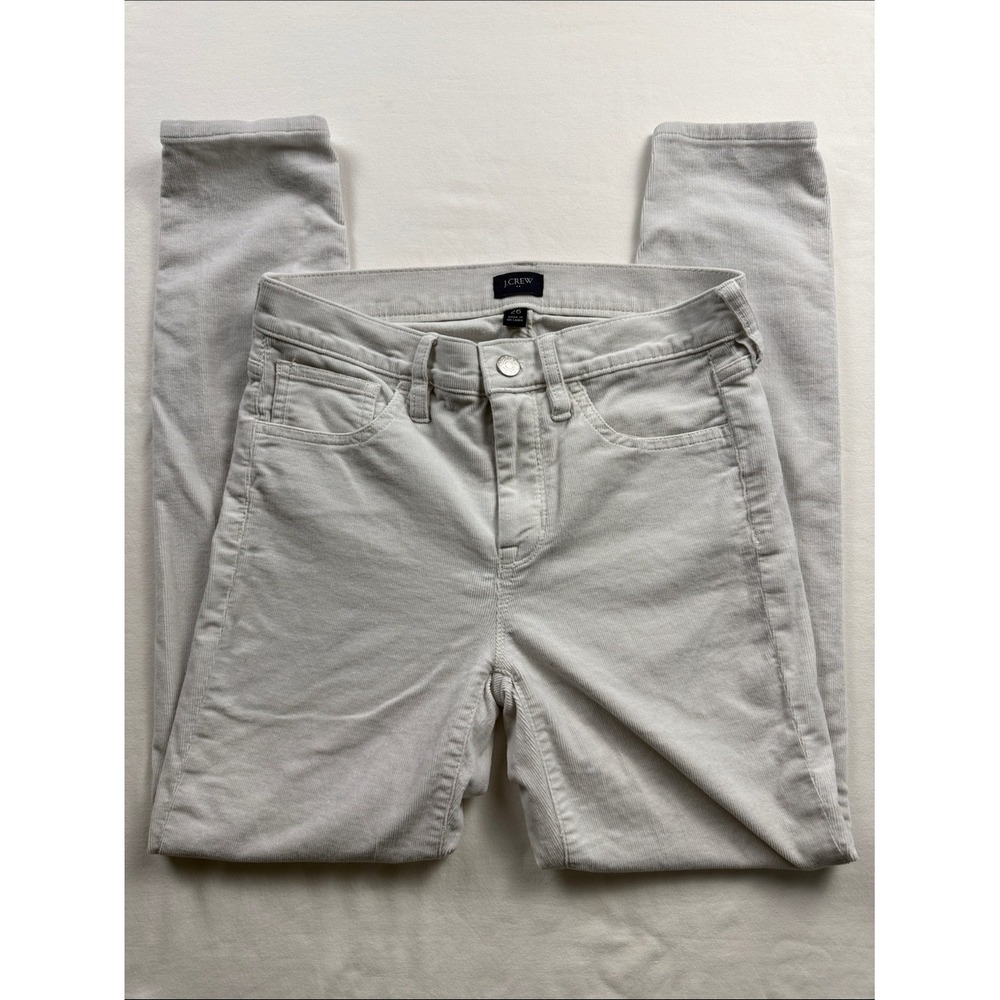 J.Crew Womens Skinny Corduroy Pants Light Grey Re-Imagined Stretch Size 26